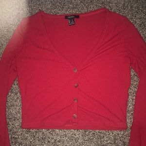 Red crop top shirt